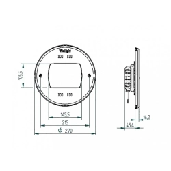 Lampa do basenu 28/4er POWER LED 3.0 (6000 K) Ø 270 mm BRĄZ